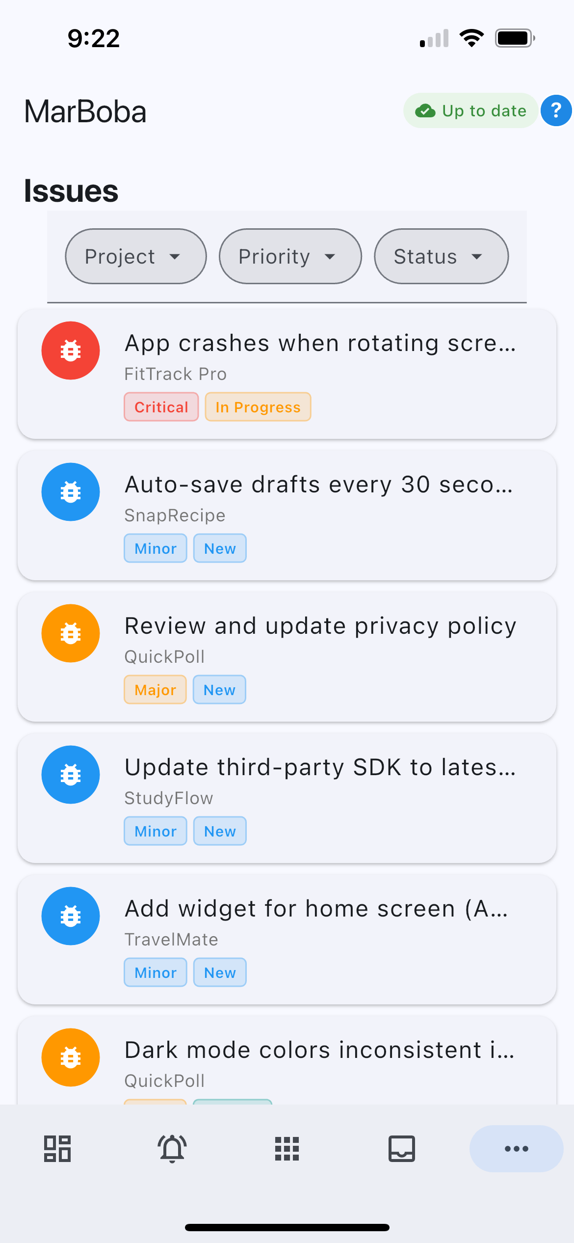 Issues on iPhone