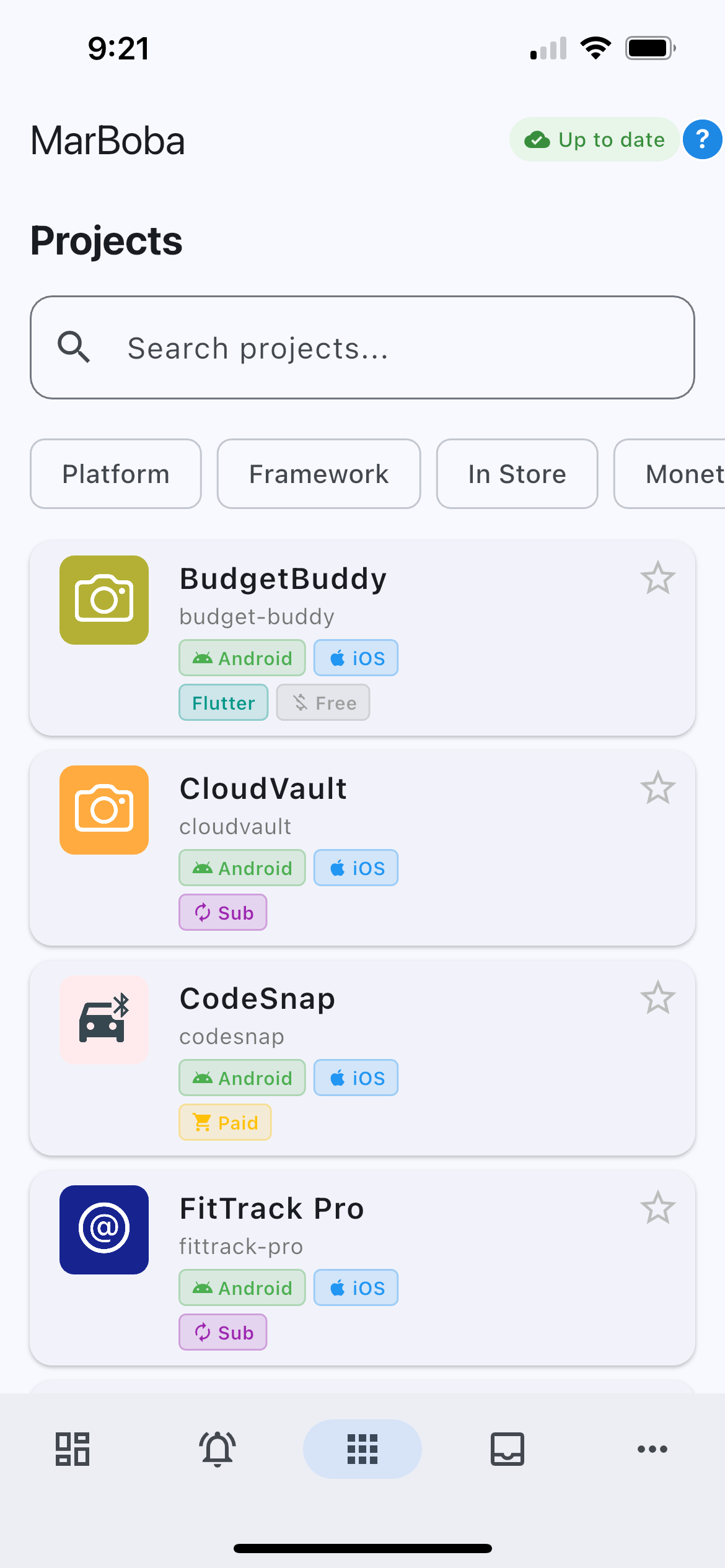 Projects on iPhone
